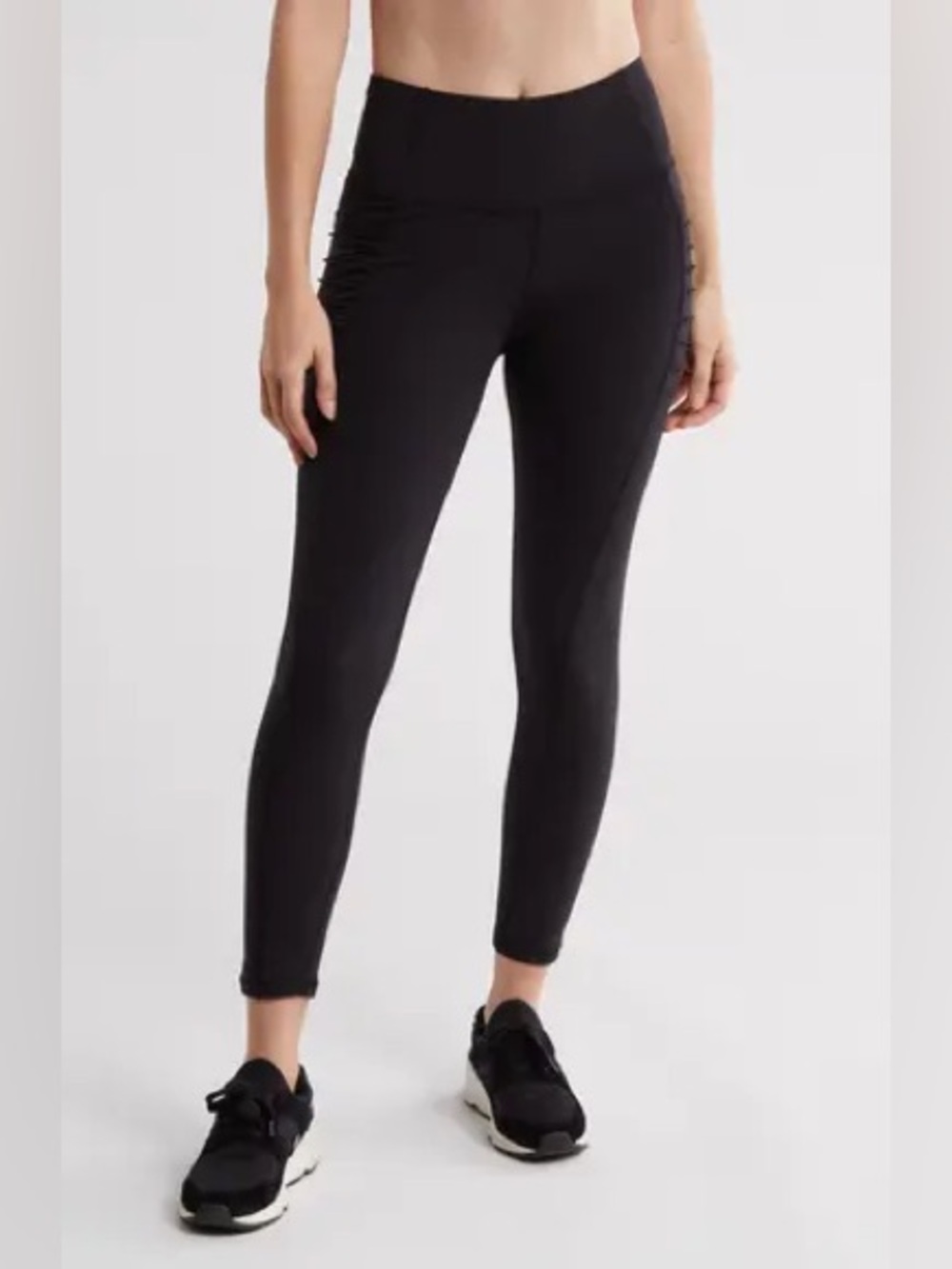 Lululemon Black Ruched Ankle Active Leggings